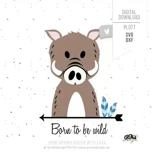 Wildschwein Boho Plotterdatei