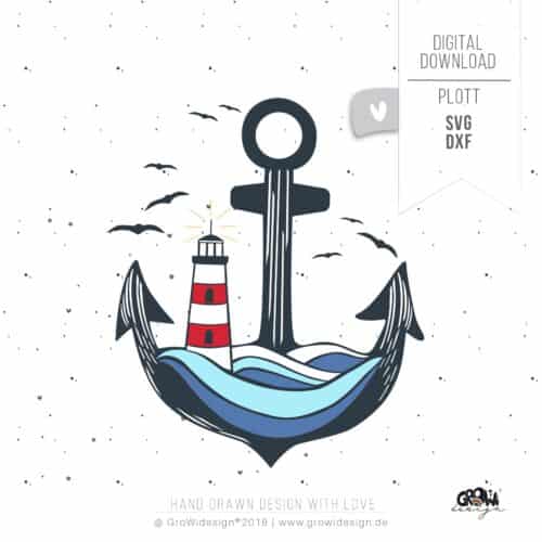 Anker Leuchtturm Plotterdatei