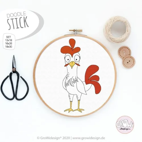 Bauernhofbande Hahn Otto Stickdatei 18 by GroWidesign Bauernhofbande Hahn Otto Stickdatei