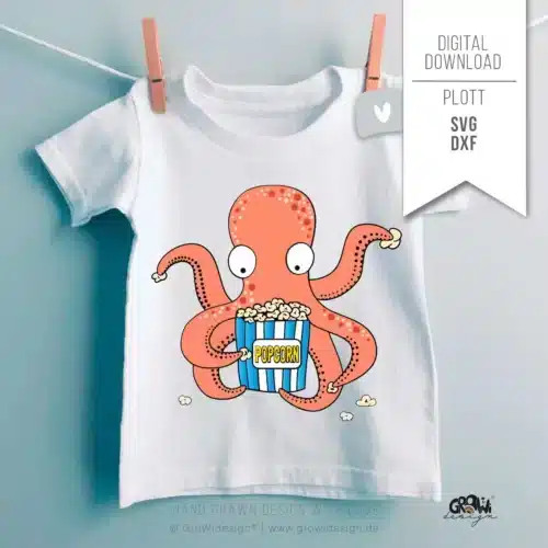Plotterdatei POPKORN Krake SVG dxf