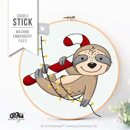 Zuckerstangen Faultier Stickdatei