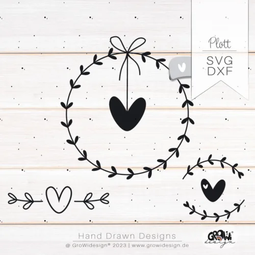 Herz KRANZ Plotterdatei 8 by GroWidesign Herz KRANZ Plotterdatei