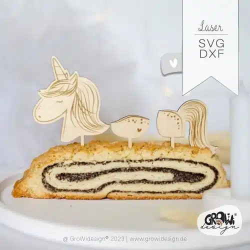 Einhorn Caketopper Laserdatei