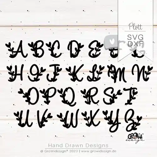 Hochzeits Alphabet Plotterdatei