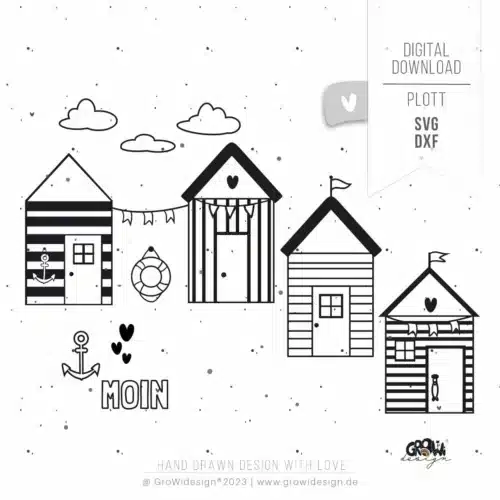 Plotterdatei Strandhaus svg dxf