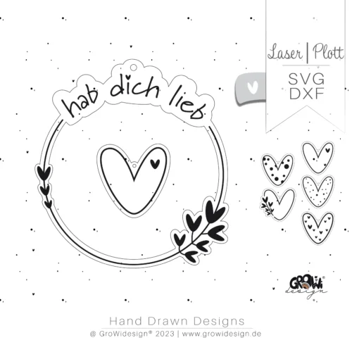 hab dich lieb Kranz Laserdatei