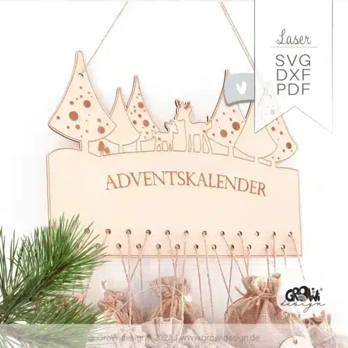 Adventskalender Wald Laserdatei