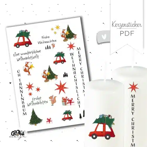 Kerzensticker XMAS AUTO