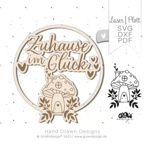 Pilzhaus Türschild Laserdatei