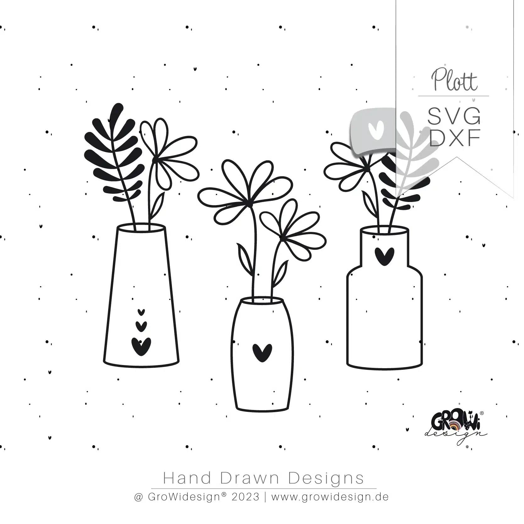 Blumen Vasen Plotterdatei 1 by GroWidesign Blumen Vasen Plotterdatei