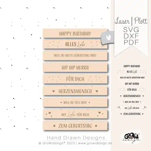 Klötzchen Geburtstag Laserplotter