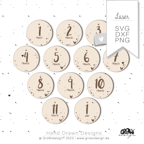Meilensteine Baby erste Jahr Laserdatei