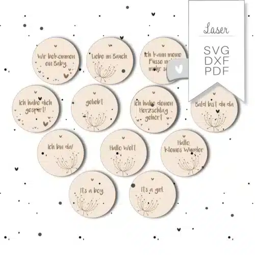 Meilensteine Baby Willkommen Laserdatei