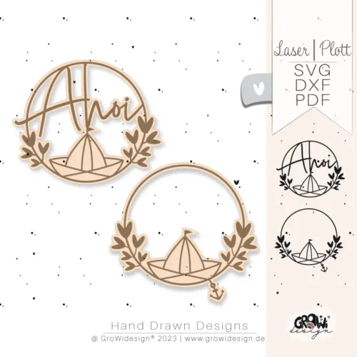 Papierschiff Kranz Laserdatei Plotterdatei