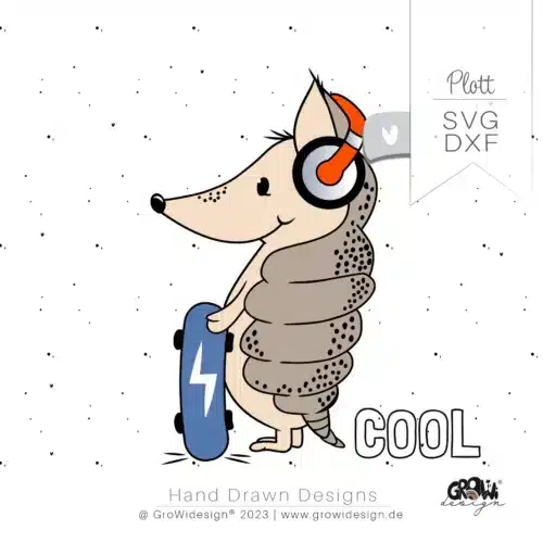 Gürteltier Skater Plotterdatei