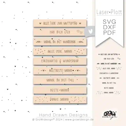 Klötzchen Muttertag Lasermotiv