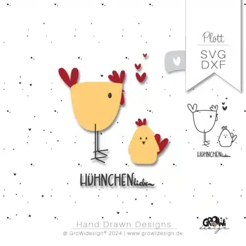 Hühnchenliebe Küken Plotterdatei