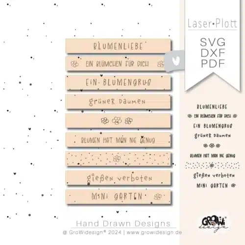 Klötzchen Blumengrüße Laserdatei