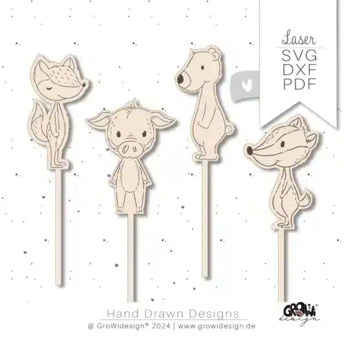 Caketopper Waldfreunde Laserdatei