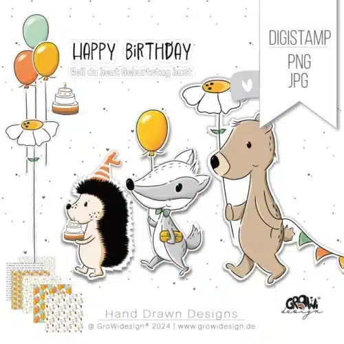 Geburtstags Waldfreunde Digistamp