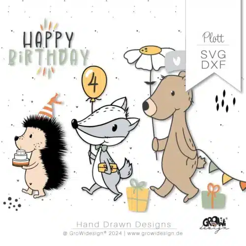 Geburtstags WALDFREUNDE Plotterdatei