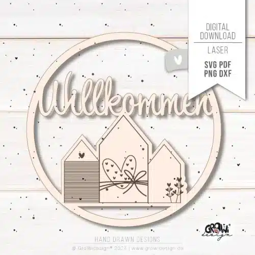 Willkommen Schild Häuser