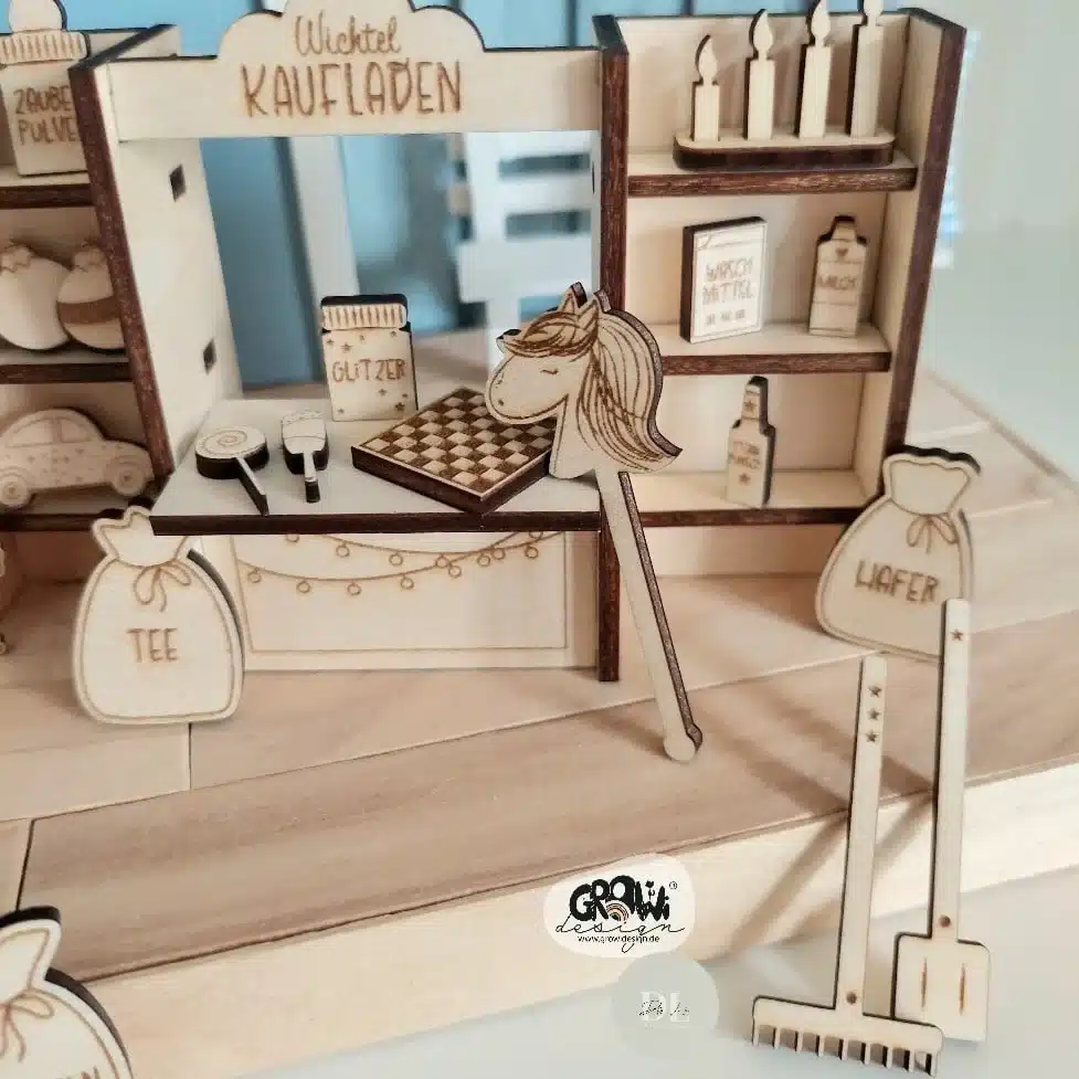 Wichtel Kaufladen Laserdatei wichteltür Zubehör laserdatei