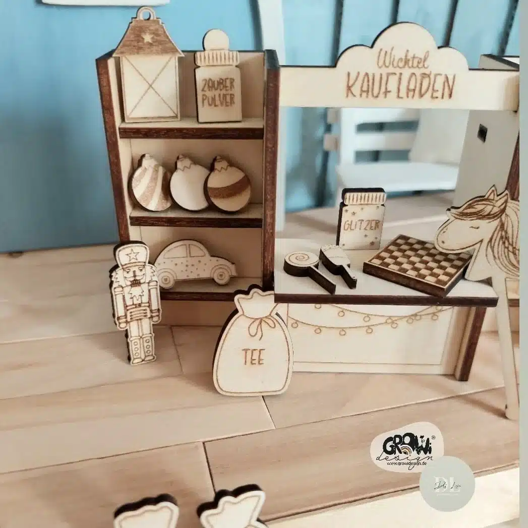 Wichtel Kaufladen Laserdatei wichteltür Zubehör laserdatei