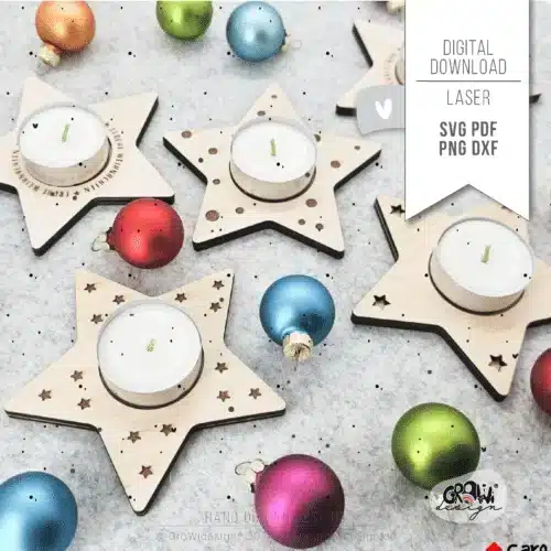 Teelichthalter Stern Laserdatei