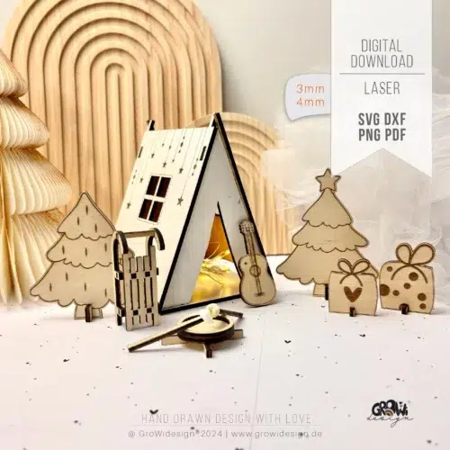 Wichtel Weihnachtszelt Laserdatei