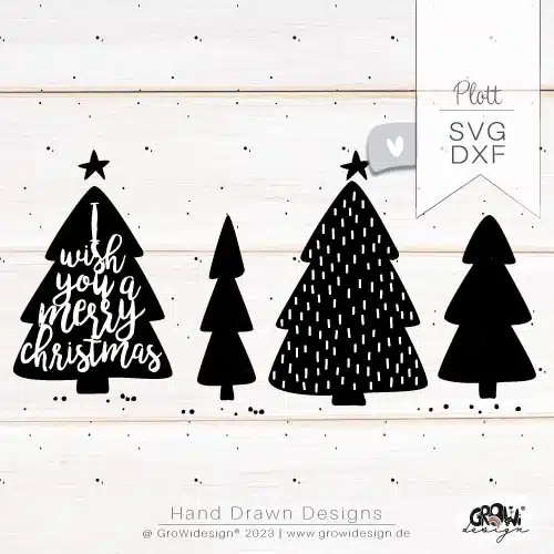 Weihnachtsbäume Scandi Plotterdatei