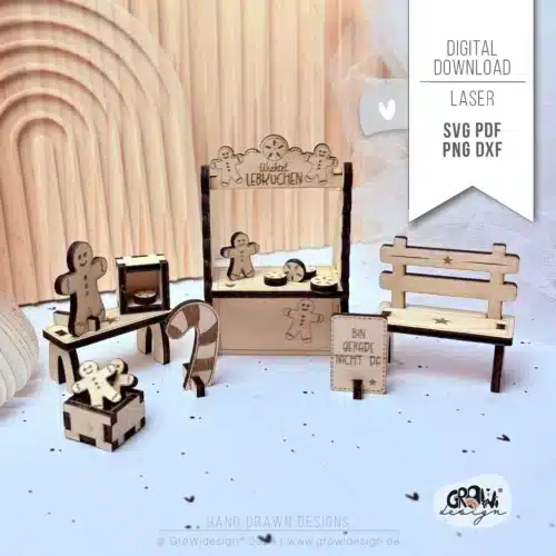 Wichtel Lebkuchenstand Laserdatei