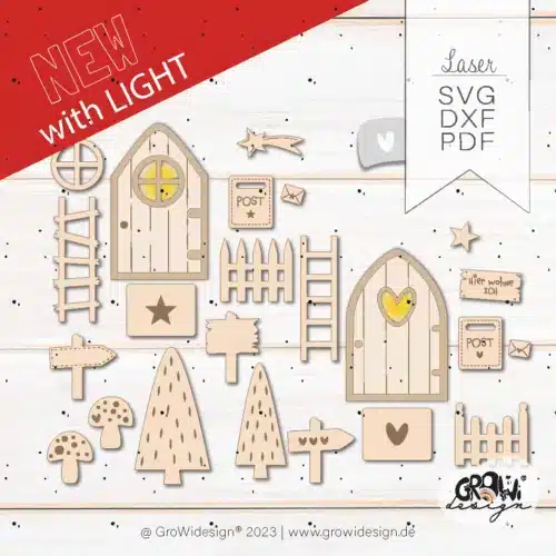 Wichteltür mit Licht Laserdatei