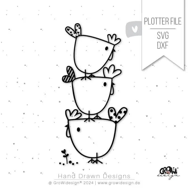 Hühner Plotterdatei 1 by GroWidesign Hühner Plotterdatei