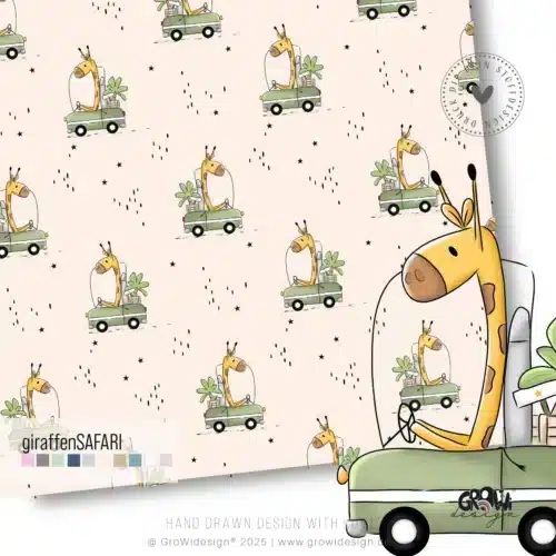 GIRAFFENsafari AOP Stoffdesign