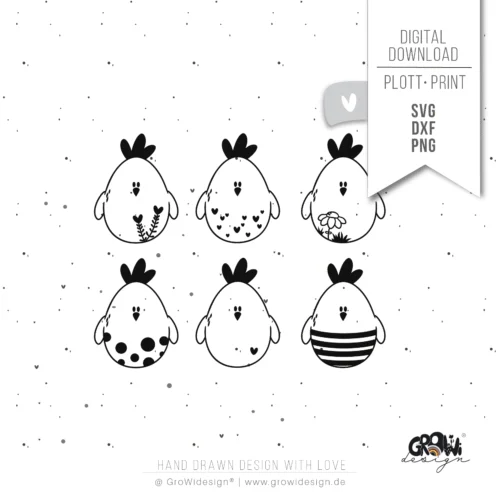 Hühner Ostern Plotterdatei