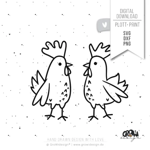 Hühner Paar Plotterdatei