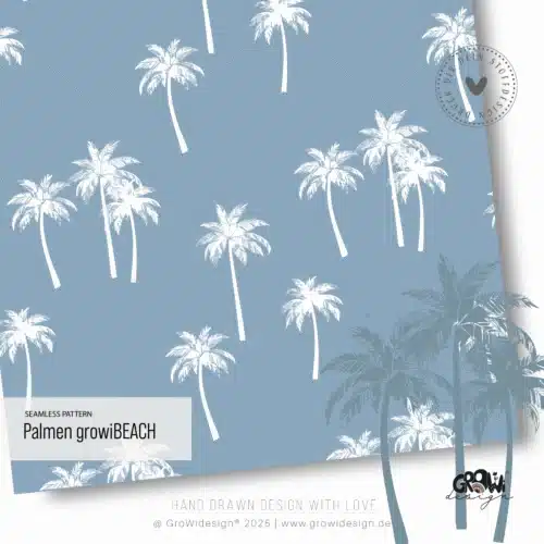 growiBEACH Palmen AOP Stoffdesign
