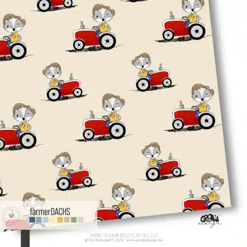 farmer DACHS AOP Stoffdesign
