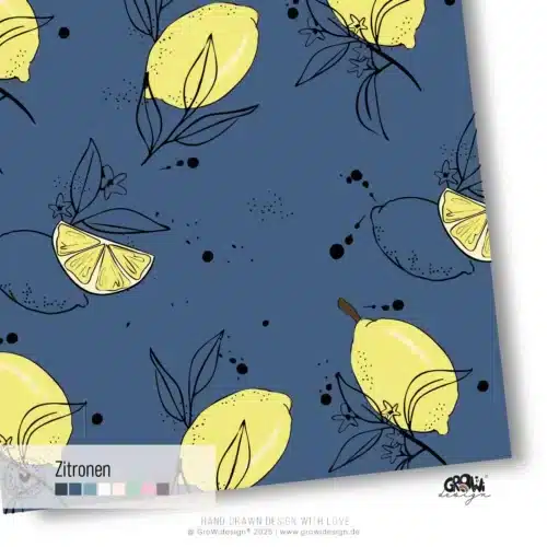 Zitronen AOP Stoffdesign