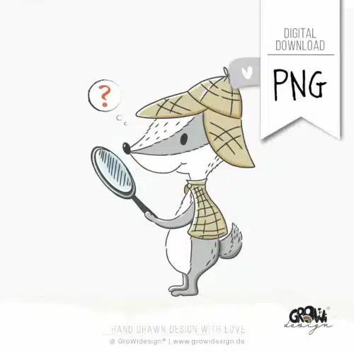 DetektivDACHS PNG Bügelbild