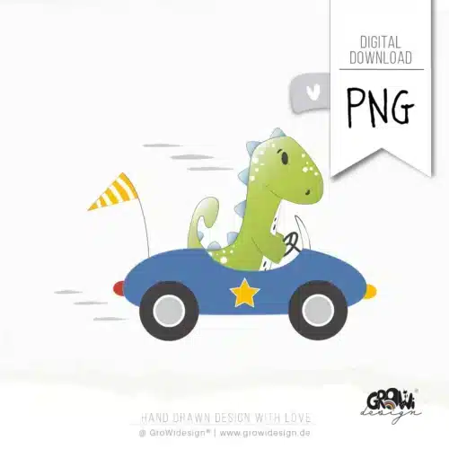 rennautoDINO PNG Bügelbild