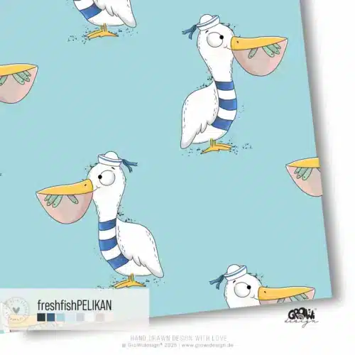 freshfish PELIKAN AOP Stoffdesign