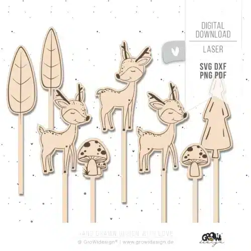 REH Wald Caketopper Laserdatei