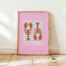 LOBSTER Poster in pink, Postkarte