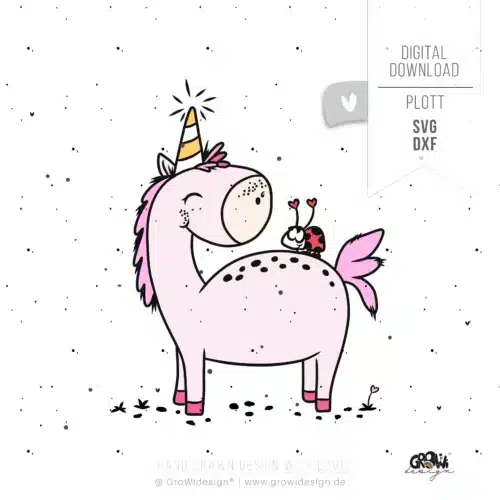 Plotterdatei EINHORN pink Plotterdatei SVG