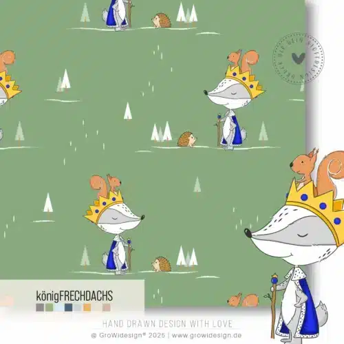 königFRECHDACHS AOP Stoffdesign