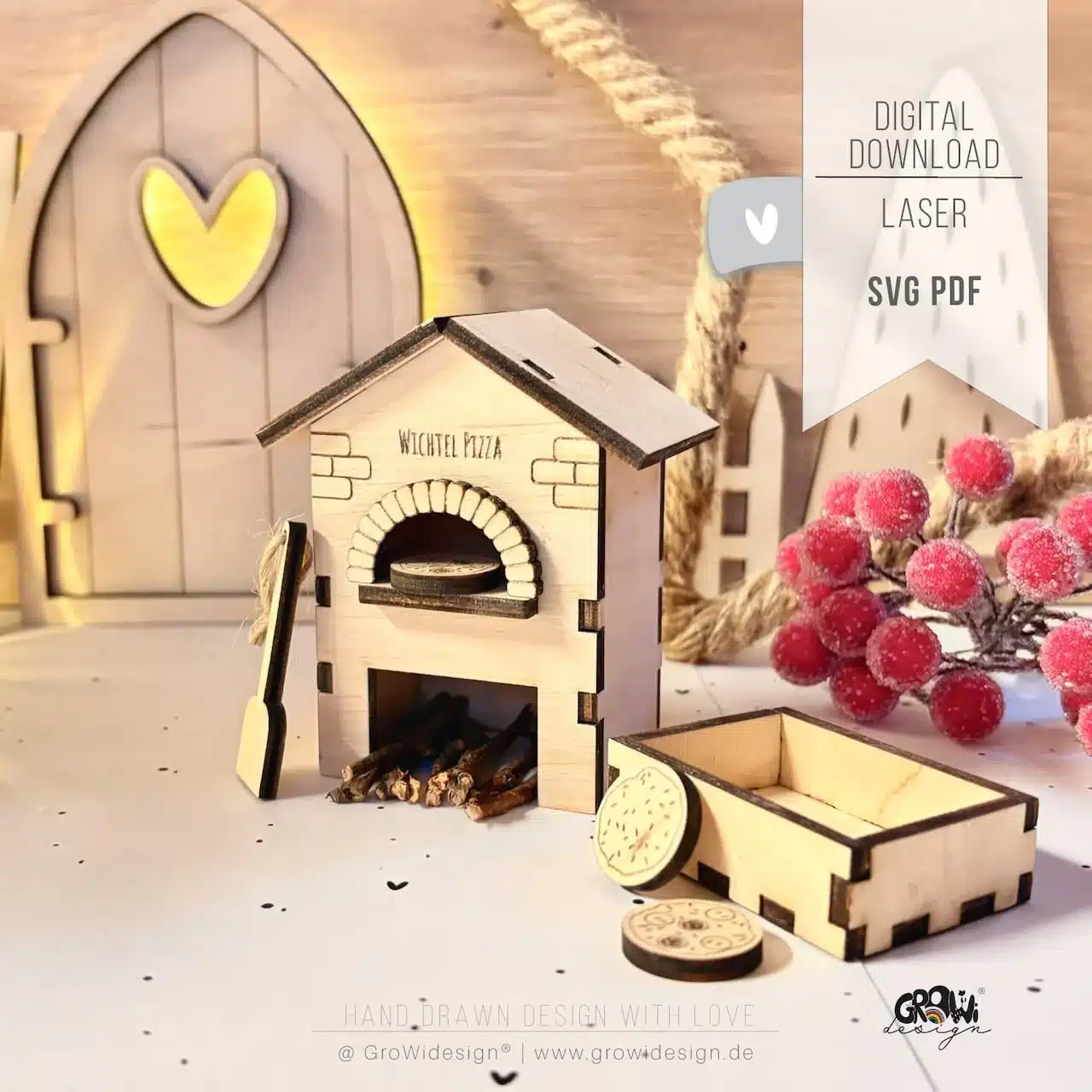 Wichtelideen 3 by GroWidesign Wichtel PIZZAOFEN Laserdatei