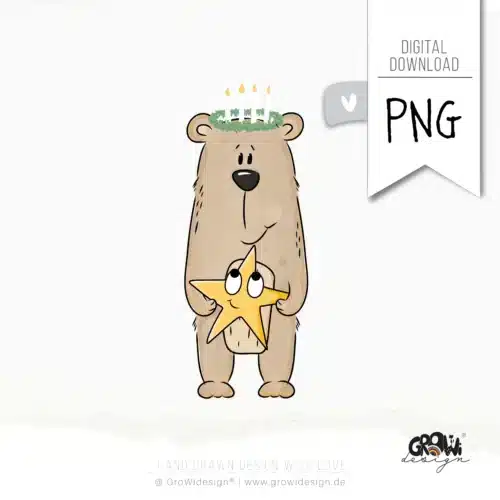 xmasBÄR PNG Bügelbild