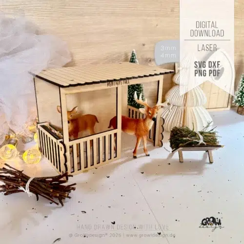 Wichtel Rentierstall Laserdatei